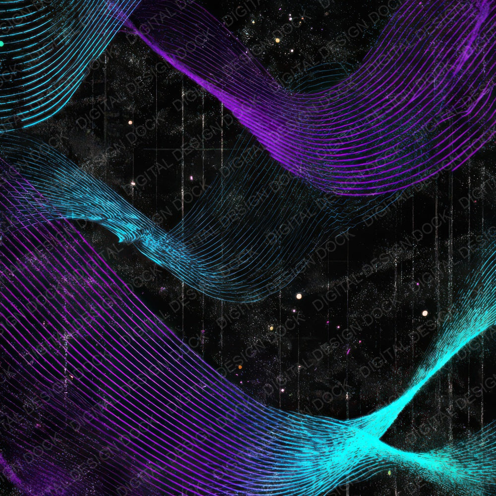 Neon Wave Grunge Digital Paper Pack (DDD008619)