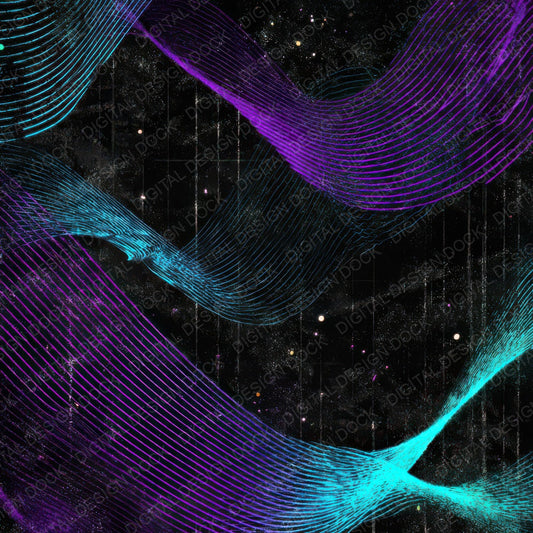 Neon Wave Grunge Digital Paper Pack (DDD008619)