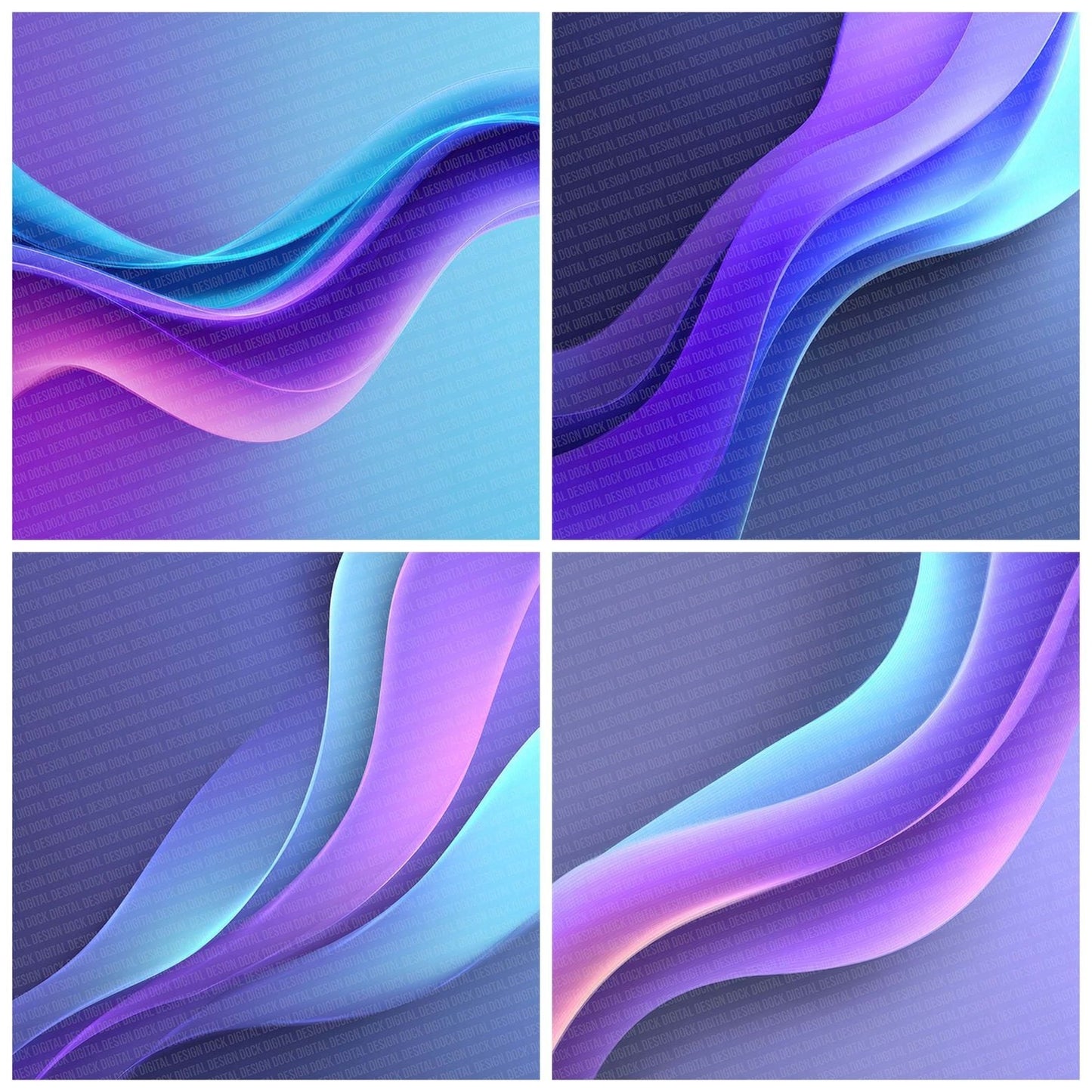 Neon Wave Ribbon Digital Paper Pack (DDD002740)
