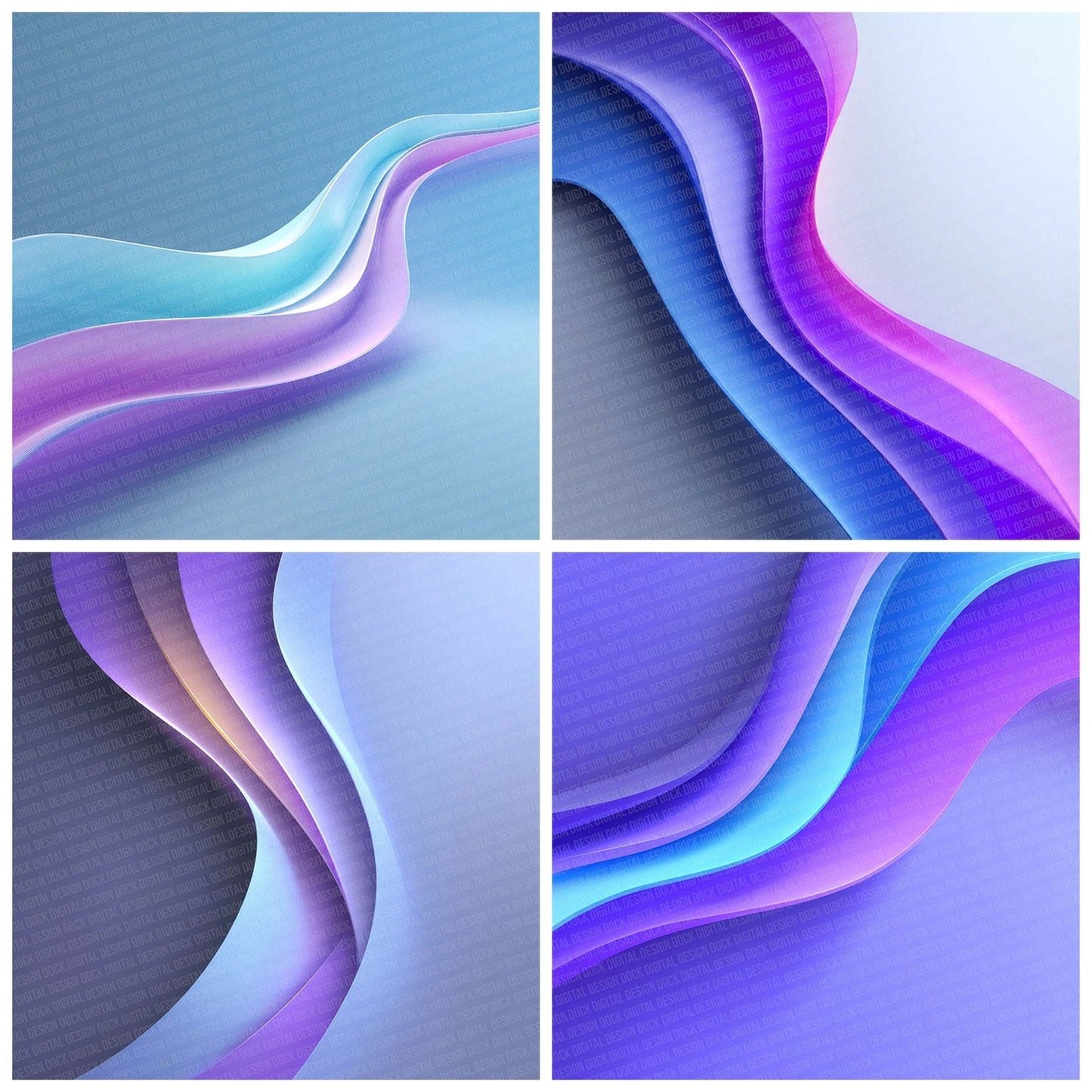 Neon Wave Ribbon Digital Paper Pack (DDD002740)