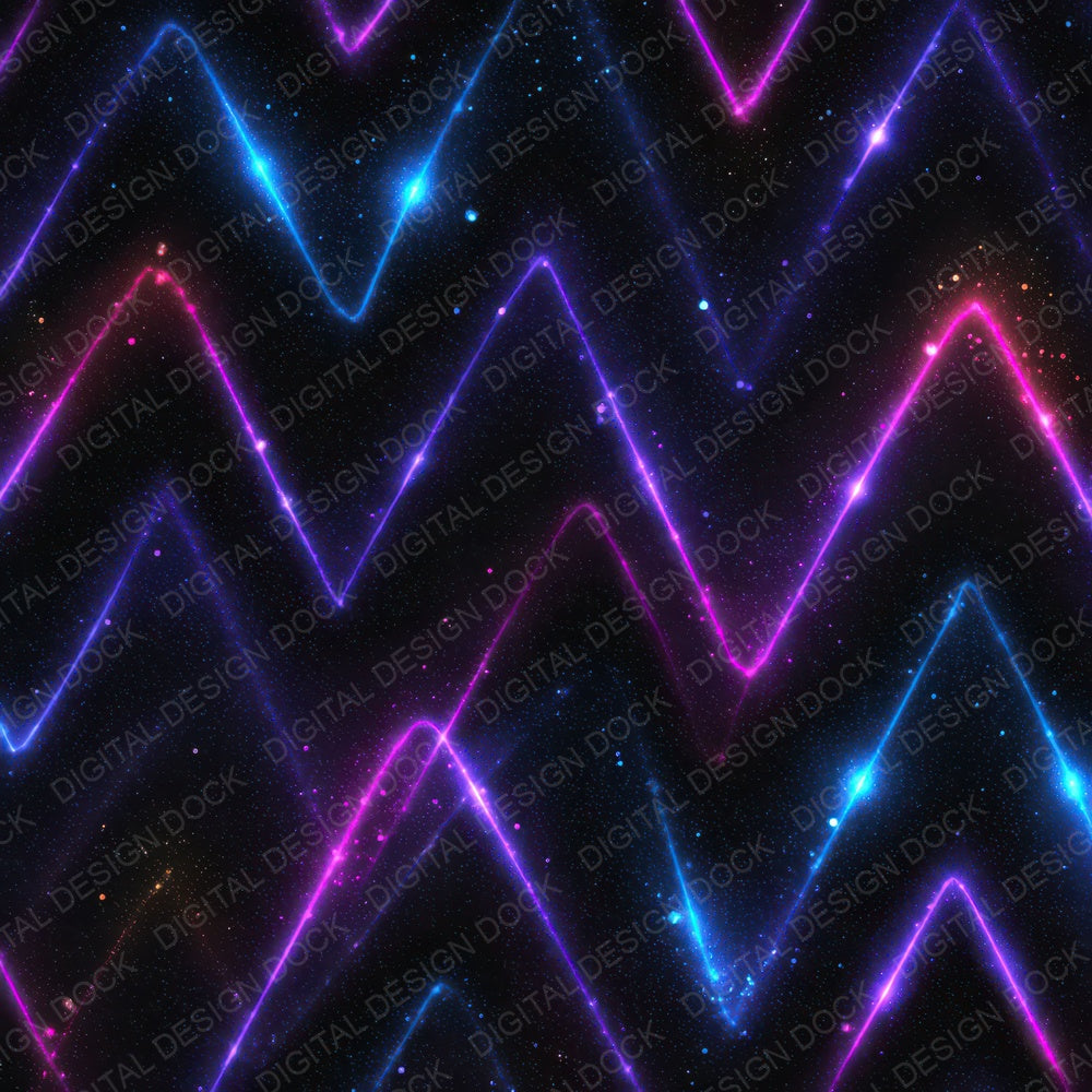 Neon Zigzag Lights Digital Paper Pack (DDD008340)