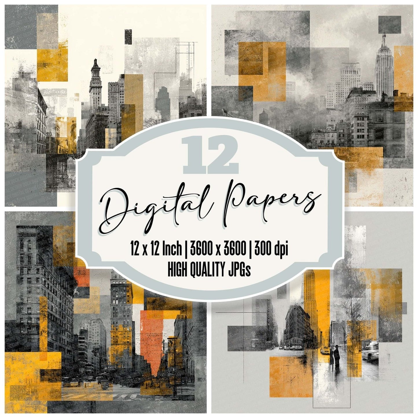 New York City Collage Digital Paper Pack (DDD002748)