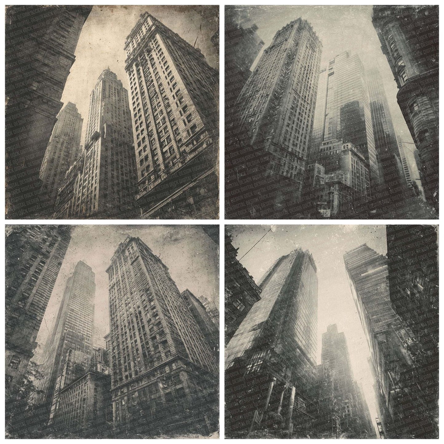 New York Skyscraper Damaged Photo Digital Paper Pack (DDD002749)