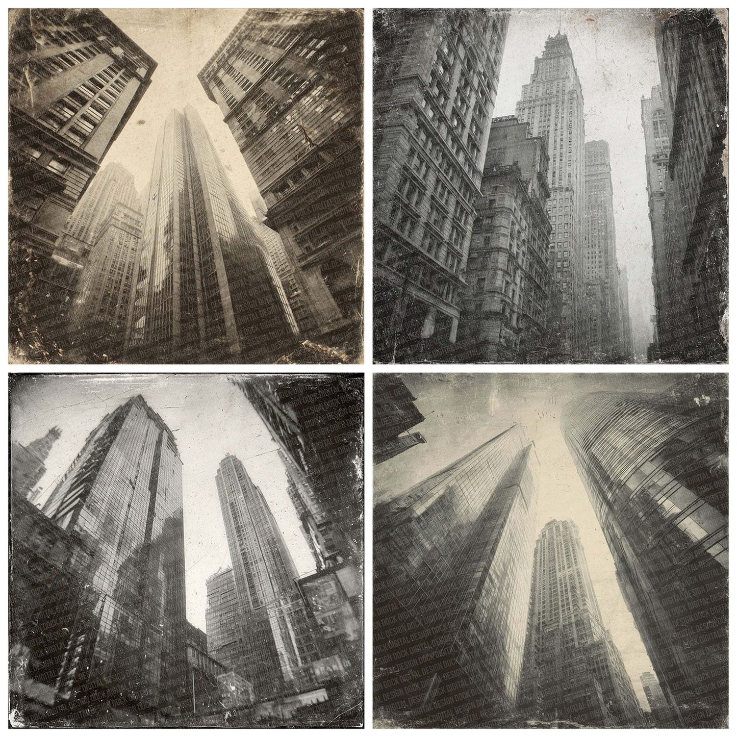 New York Skyscraper Damaged Photo Digital Paper Pack (DDD002749)