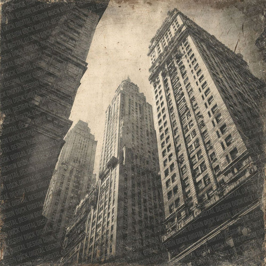 New York Skyscraper Damaged Photo Digital Paper Pack (DDD002749)