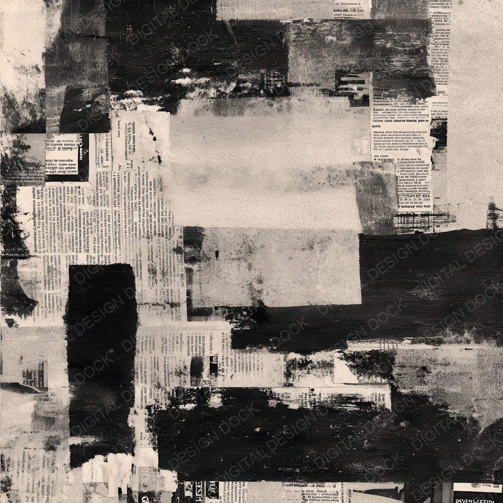 Newspaper Blackout Collage Digital Paper Pack (DDD008197)
