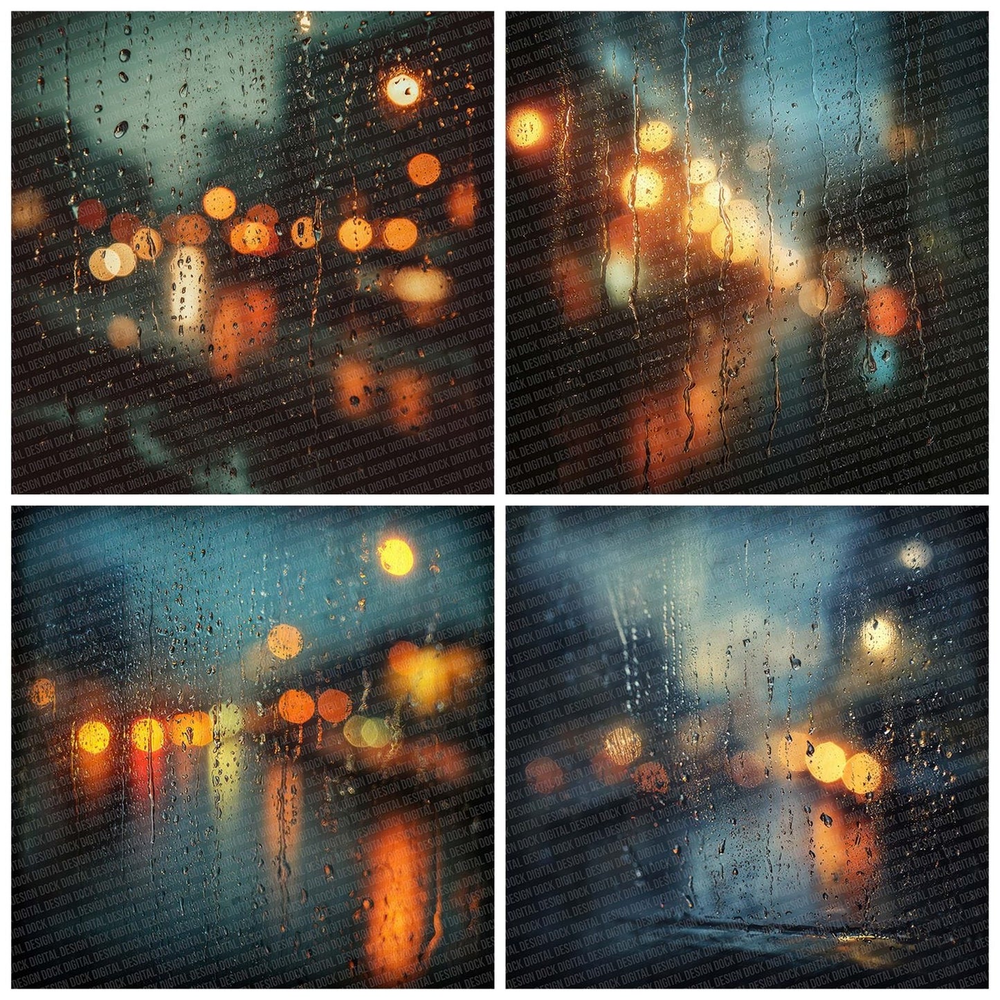 Noir Rain Glass Digital Paper Pack (DDD002760)