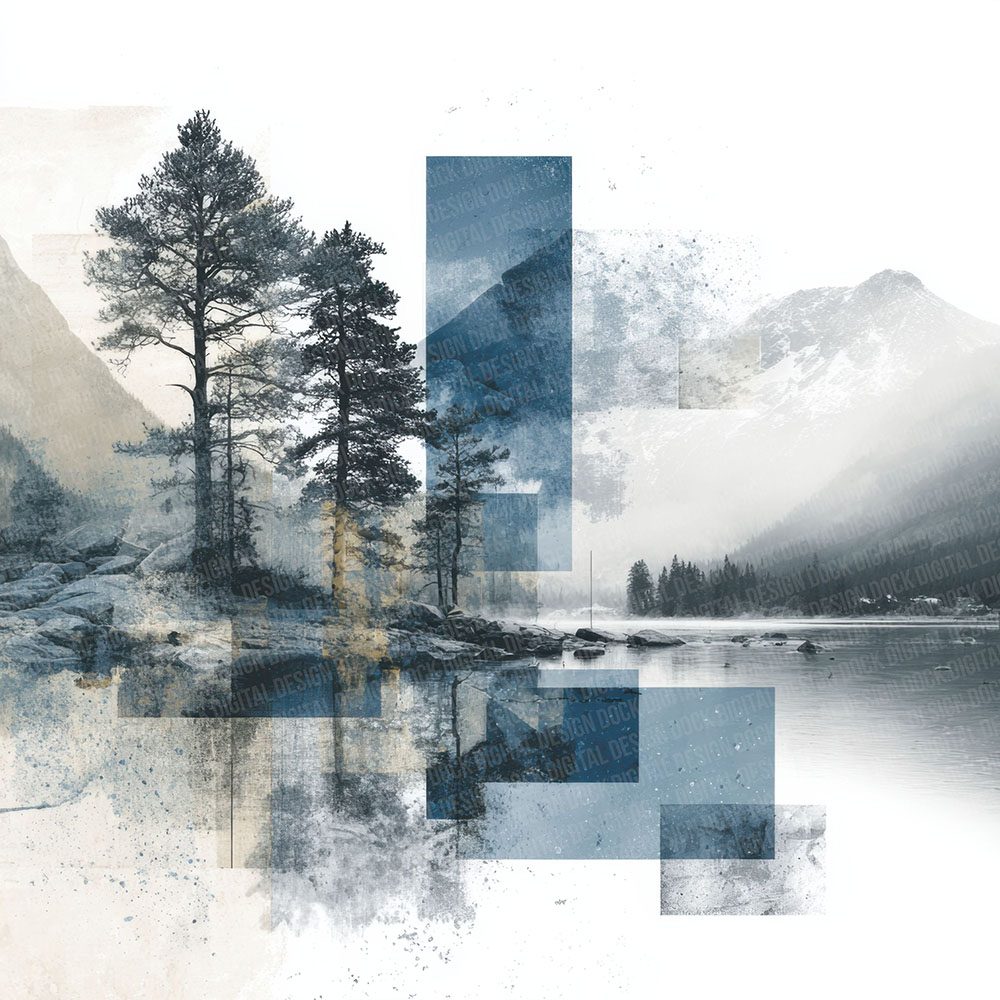 Nordic Fjord Collage Digital Paper Pack (DDD002762)