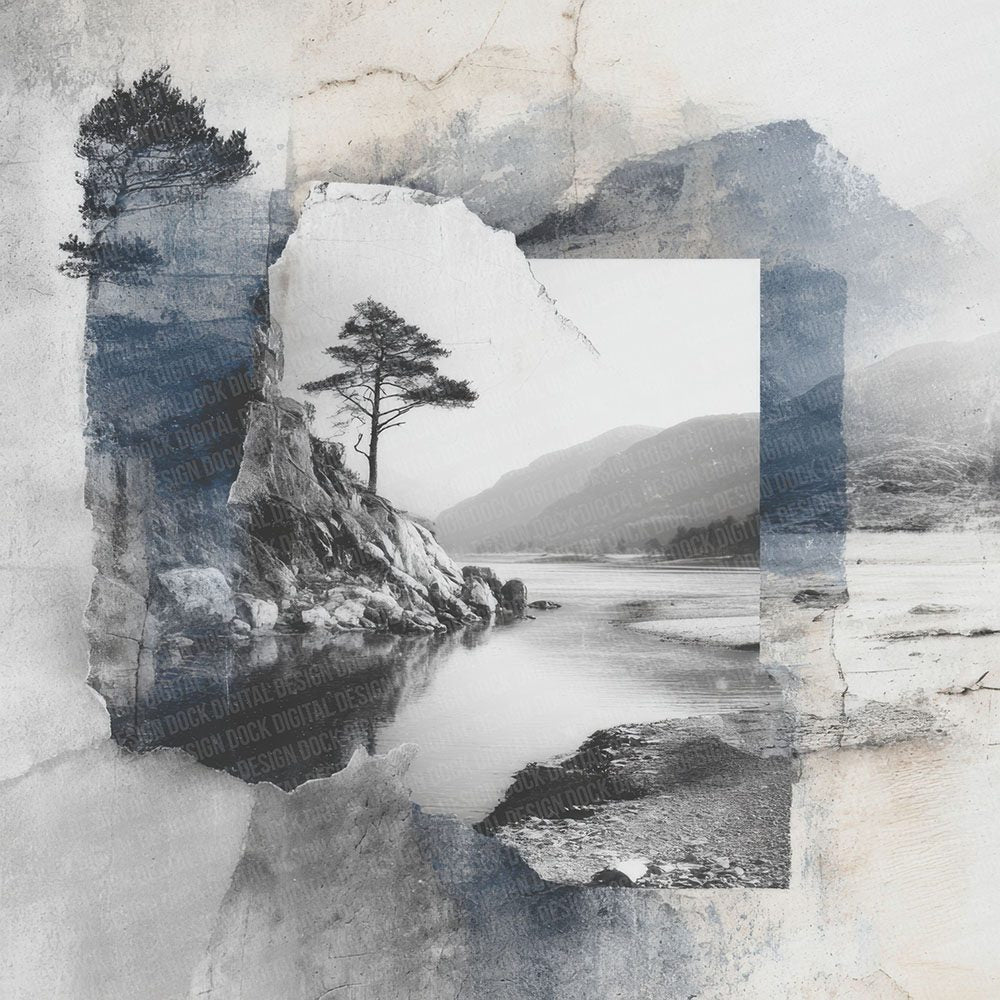 Nordic Fjord Collage Digital Paper Pack (DDD002762)