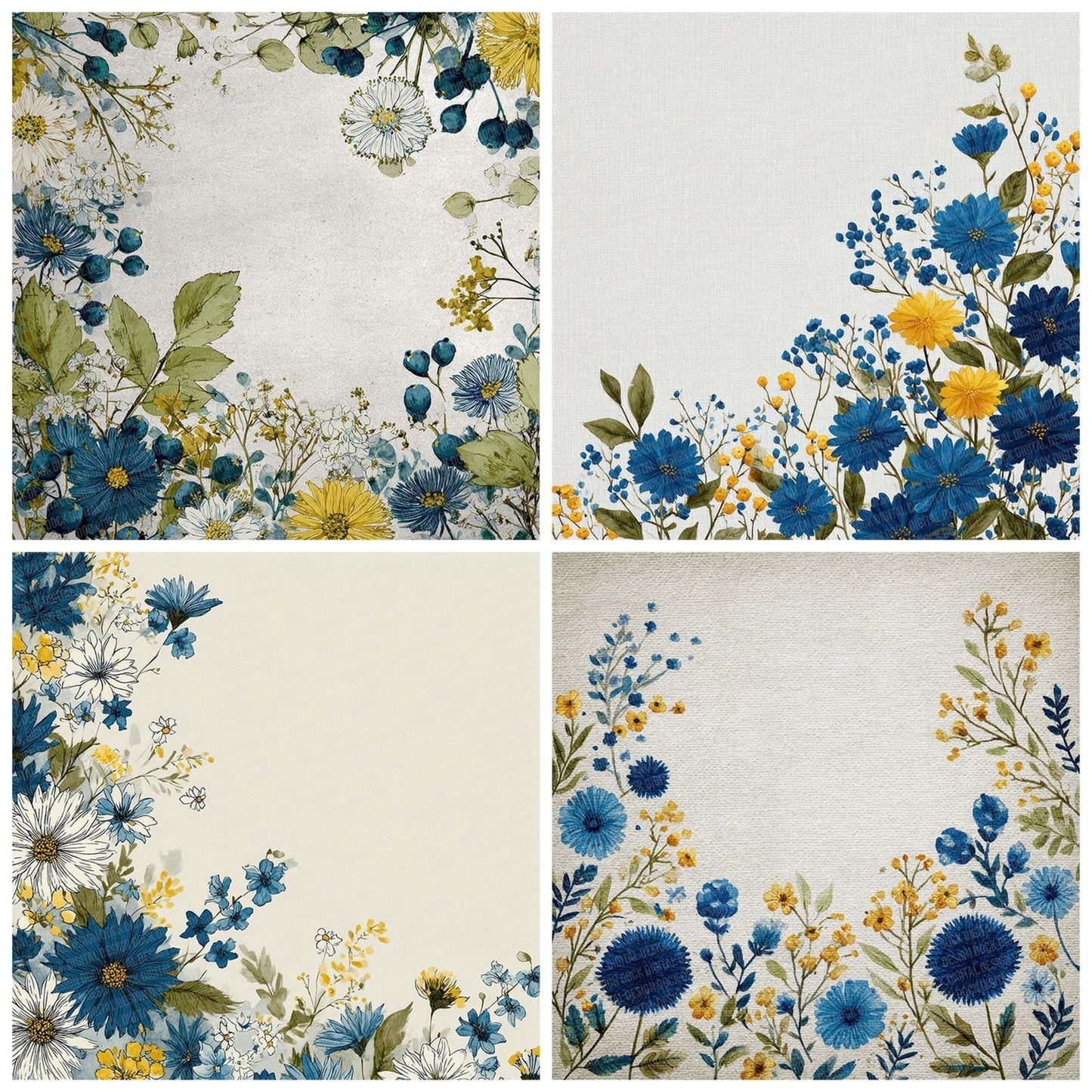 Nordic Midsummer Florals Digital Paper Pack (DDD002763)