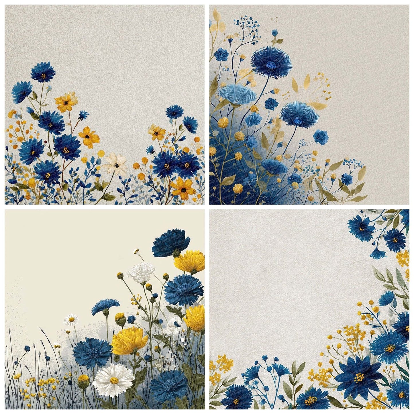 Nordic Midsummer Florals Digital Paper Pack (DDD002763)