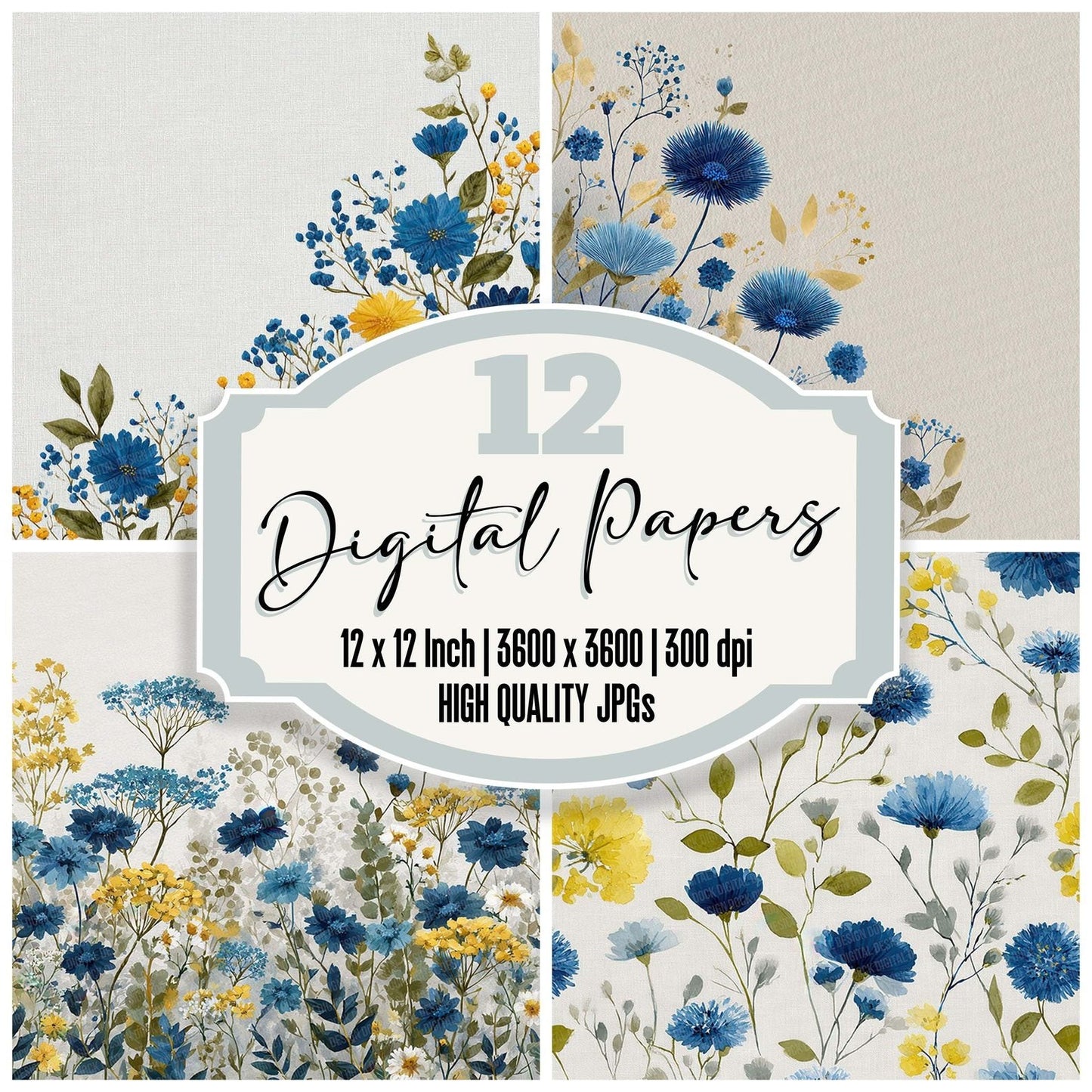 Nordic Midsummer Florals Digital Paper Pack (DDD002763)