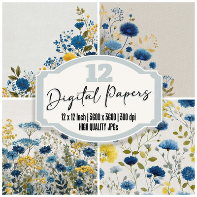 Nordic Midsummer Florals Digital Paper Pack (DDD002763)