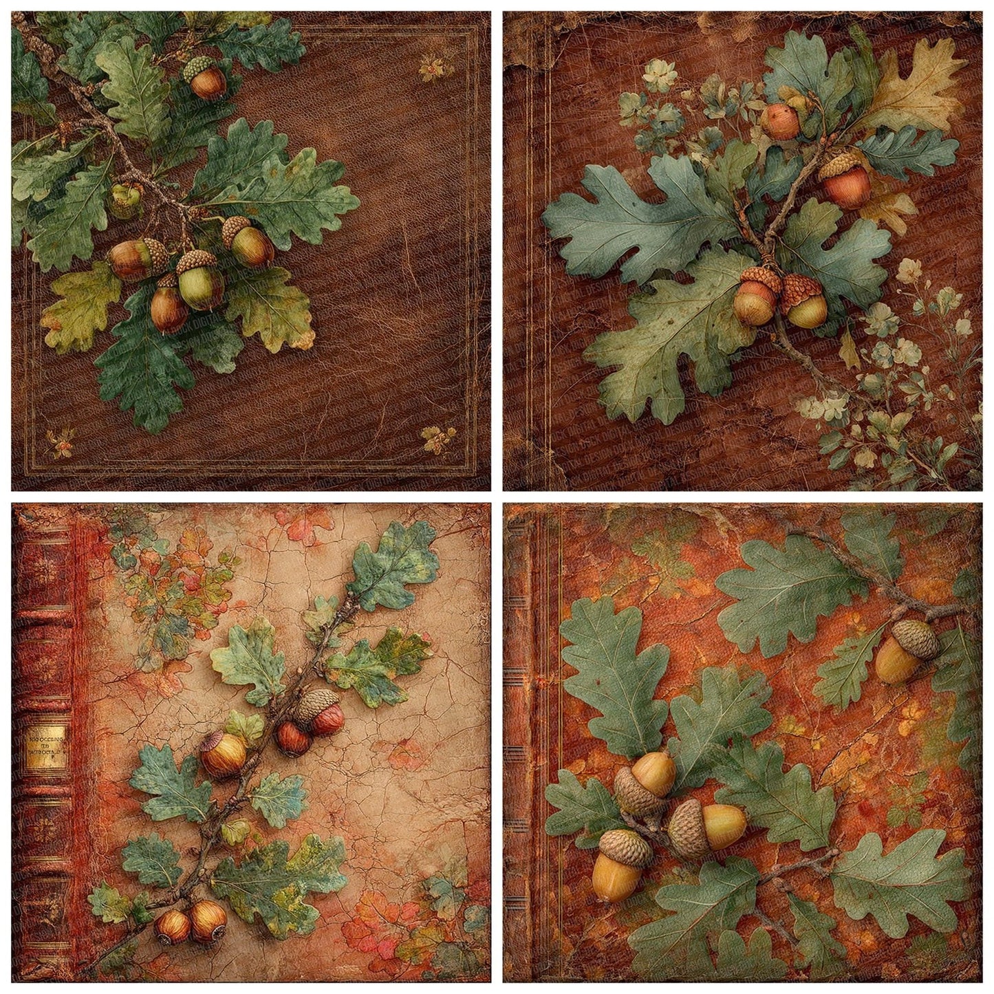 Oak Leaf Leather Digital Paper Pack (DDD007694)
