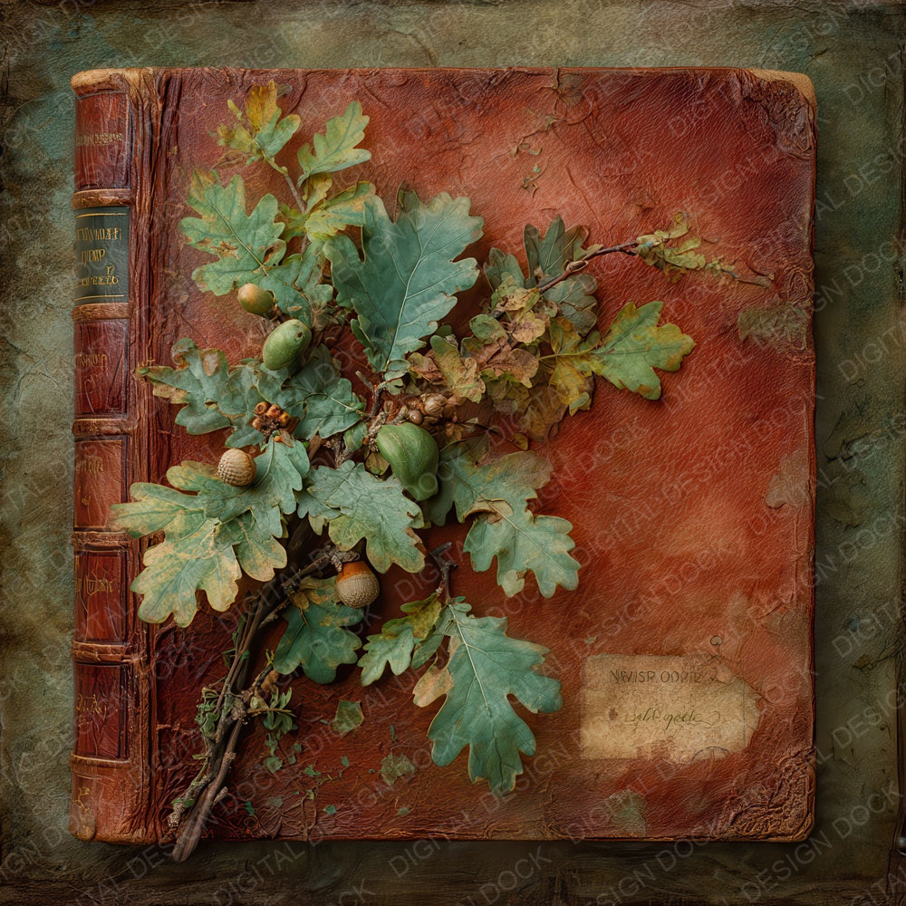 Oak Leaf Leather Digital Paper Pack (DDD007694)