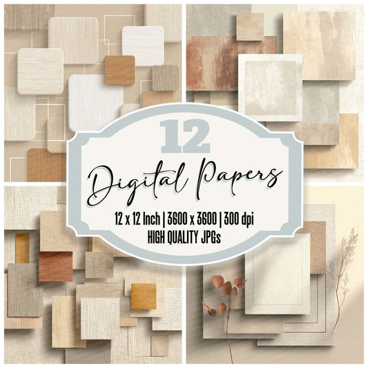 Oat Porcelain Background Digital Paper Pack (DDD002775)