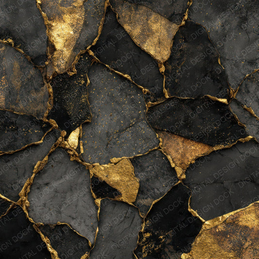 Obsidian Gold Fracture Digital Paper Pack (DDD008020)