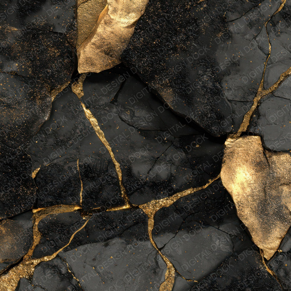 Obsidian Gold Fracture Digital Paper Pack (DDD008020)