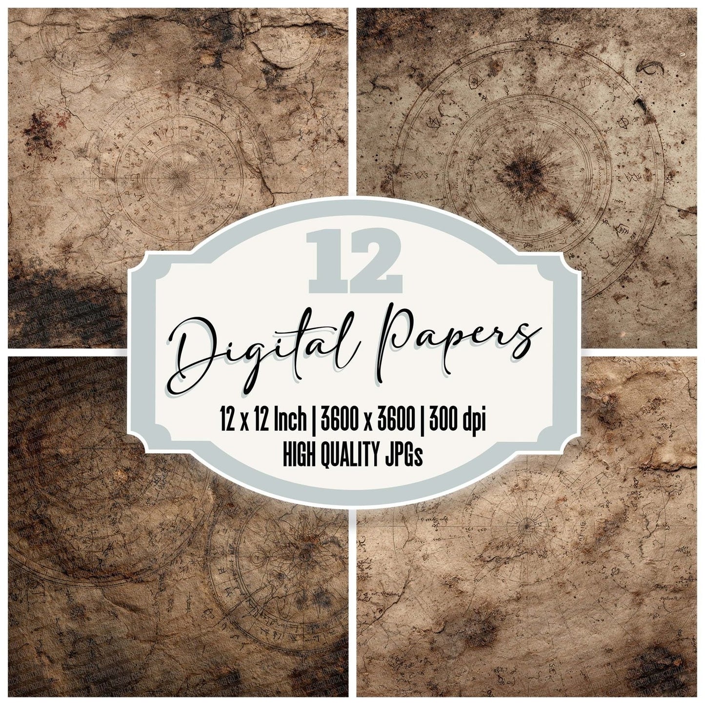Occult Parchment Dark Digital Paper Pack (DDD002779)