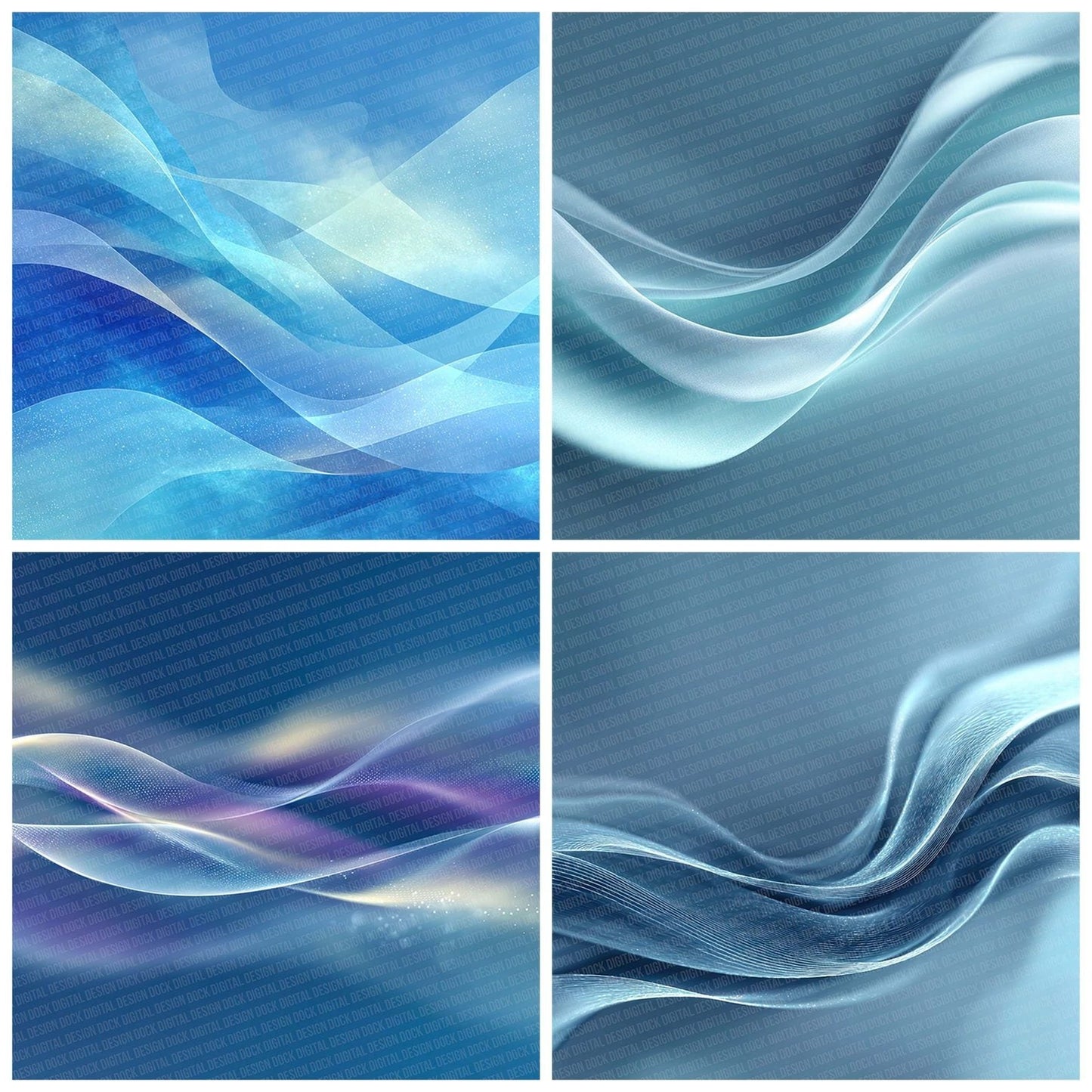 Ocean Blue Abstract Digital Paper Pack (DDD002780)