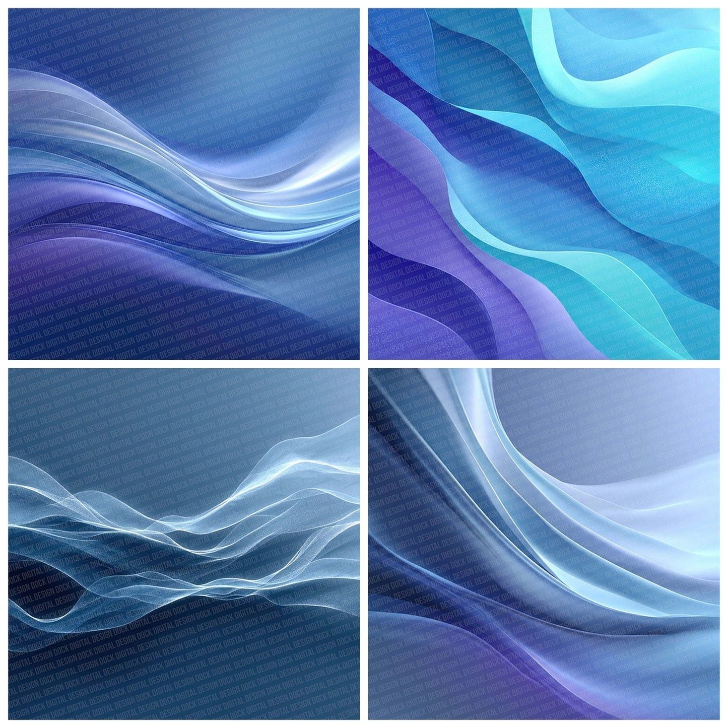 Ocean Blue Abstract Digital Paper Pack (DDD002780)