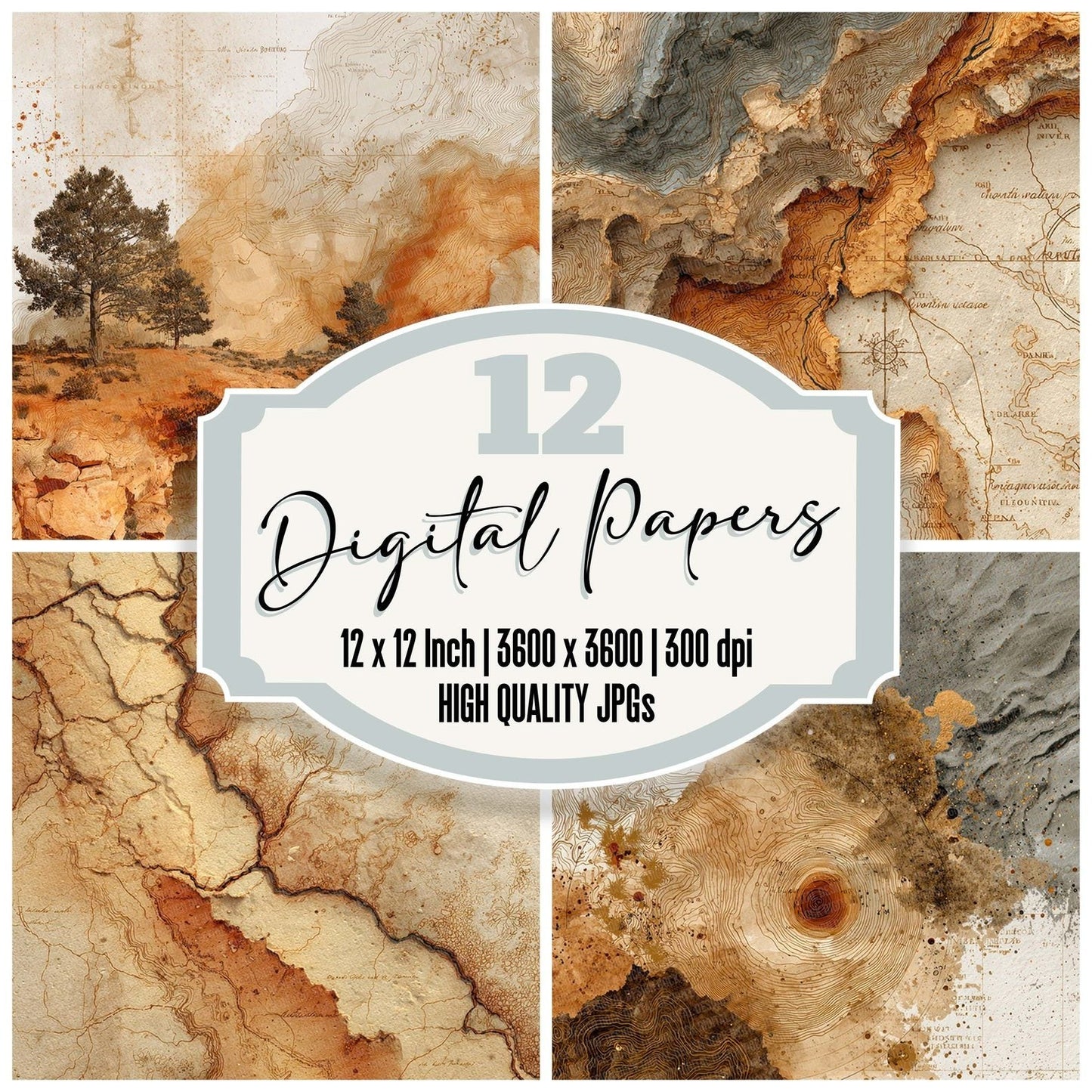 Ochre Earth Drift Digital Paper Pack (DDD002783)