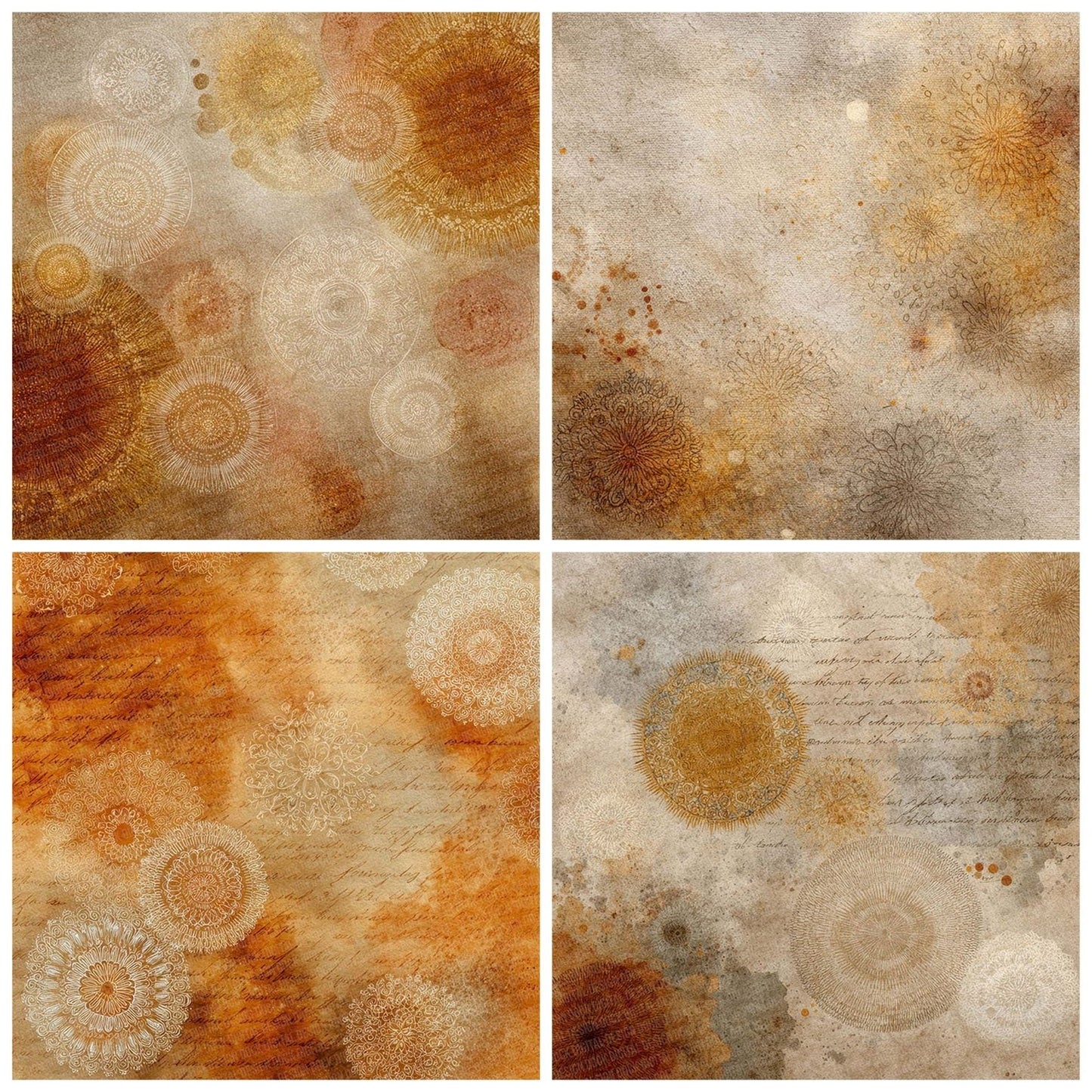 Ochre Ivory Sacred Layers Digital Paper Pack (DDD002786)