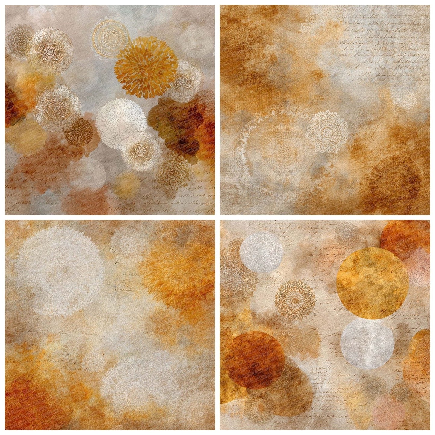 Ochre Ivory Sacred Layers Digital Paper Pack (DDD002786)