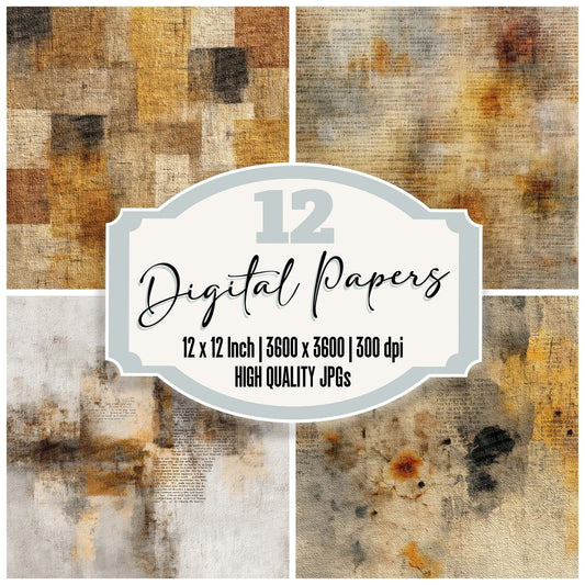 Ochre Parchment Christian Sacred Layers Digital Paper Pack (DDD002789)
