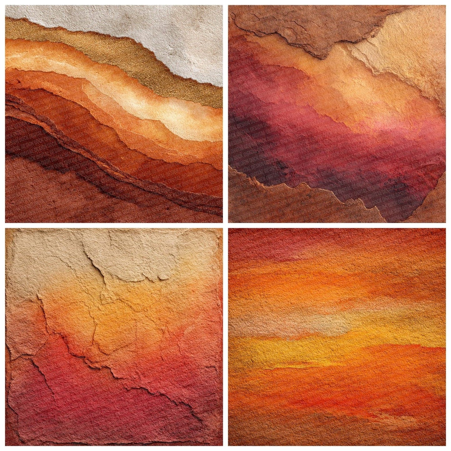 Ochre Rust Brush Digital Paper Pack (DDD002792)