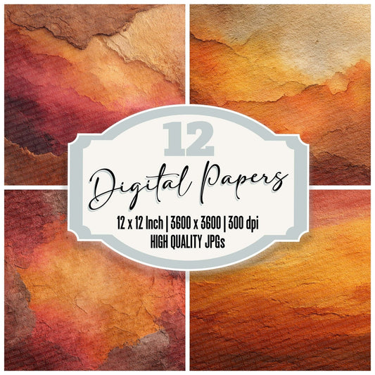 Ochre Rust Brush Digital Paper Pack (DDD002792)