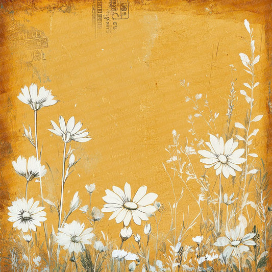 Ochre Wildflower Stamp Digital Paper Pack (DDD002793)