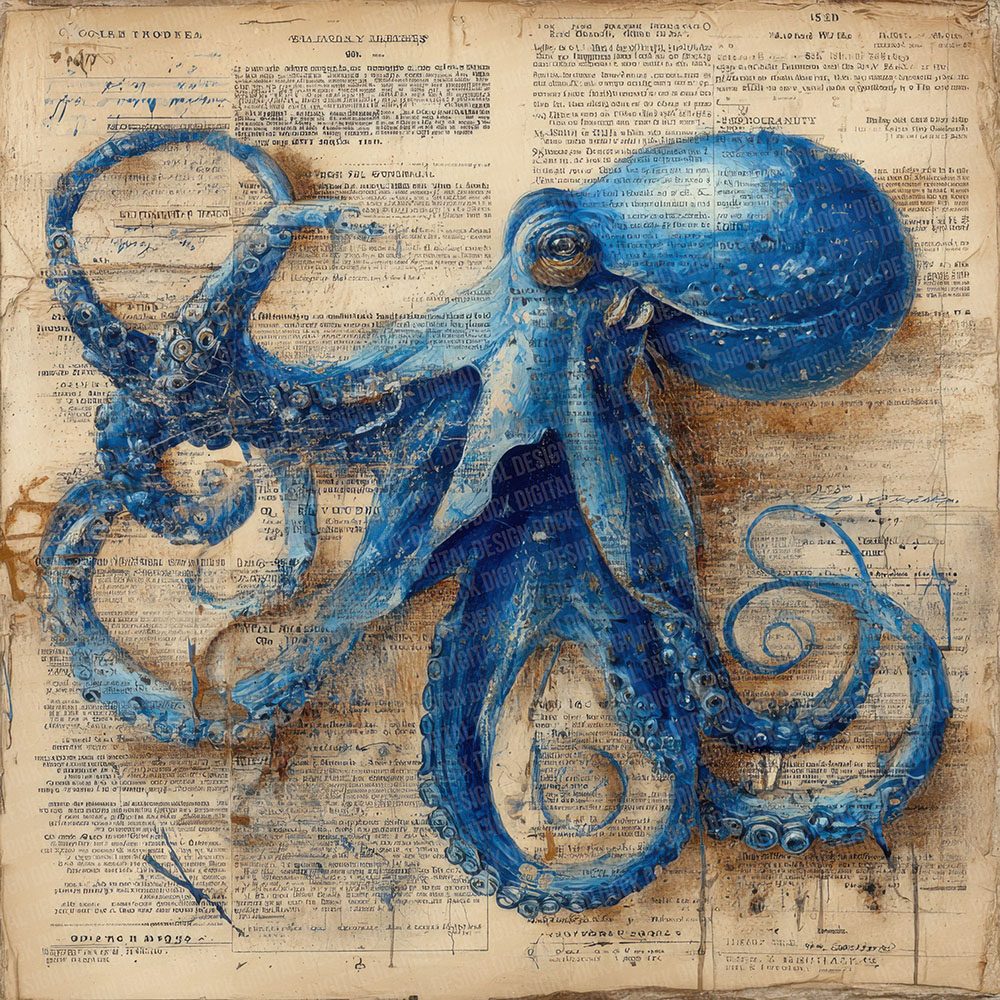 Octopus  Botanical Peel Digital Paper Pack (DDD002794)