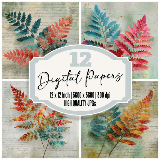 Offset Fern Journal Digital Paper Pack (DDD002798)