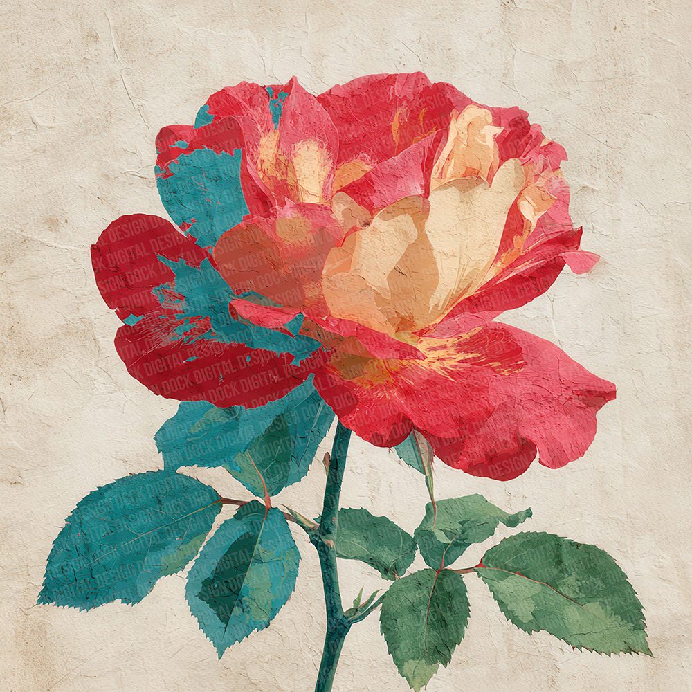 Offset Rose Block Digital Paper Pack (DDD002803)