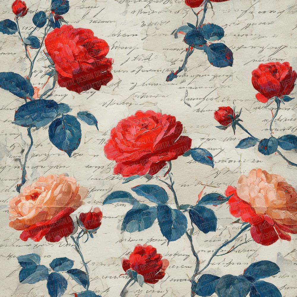 Offset Rose Script Digital Paper Pack (DDD002804)