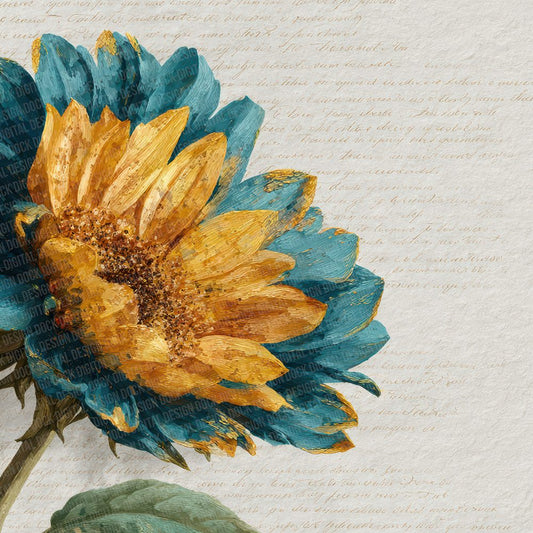 Offset Sunflower Poem Digital Paper Pack (DDD002806)