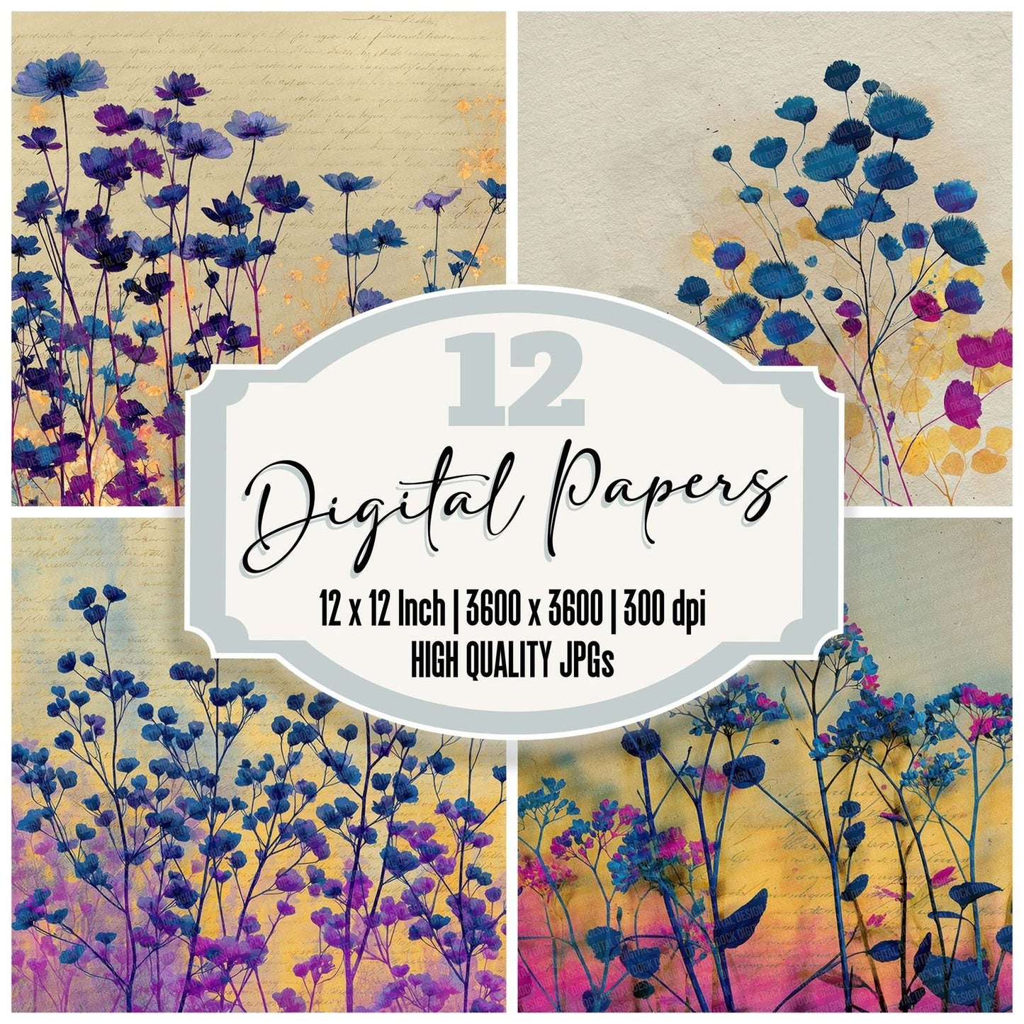 Offset Wildflower Block Digital Paper Pack (DDD002807)