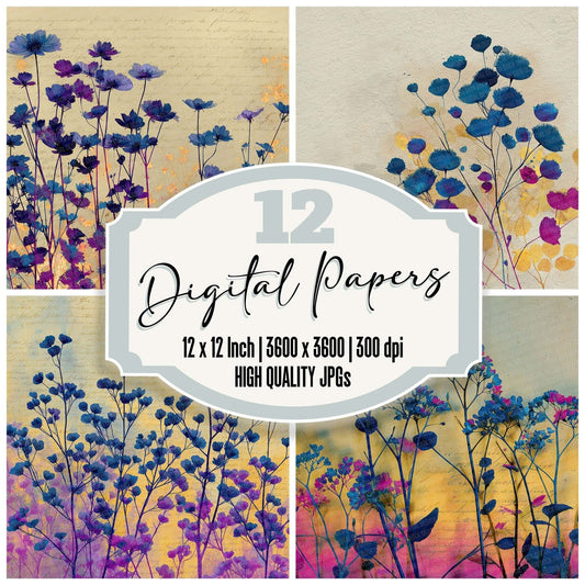 Offset Wildflower Block Digital Paper Pack (DDD002807)