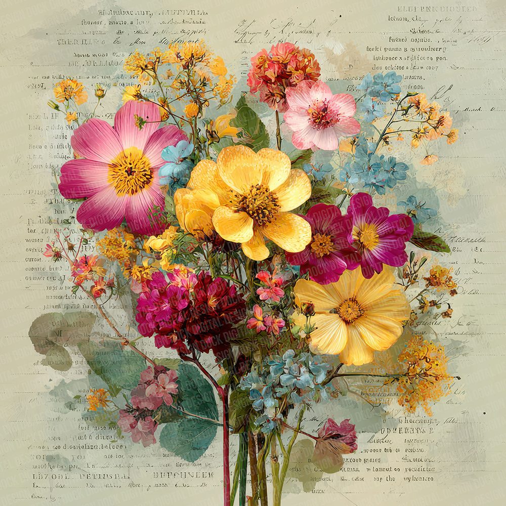 Offset Wildflower Notes Digital Paper Pack (DDD002808)