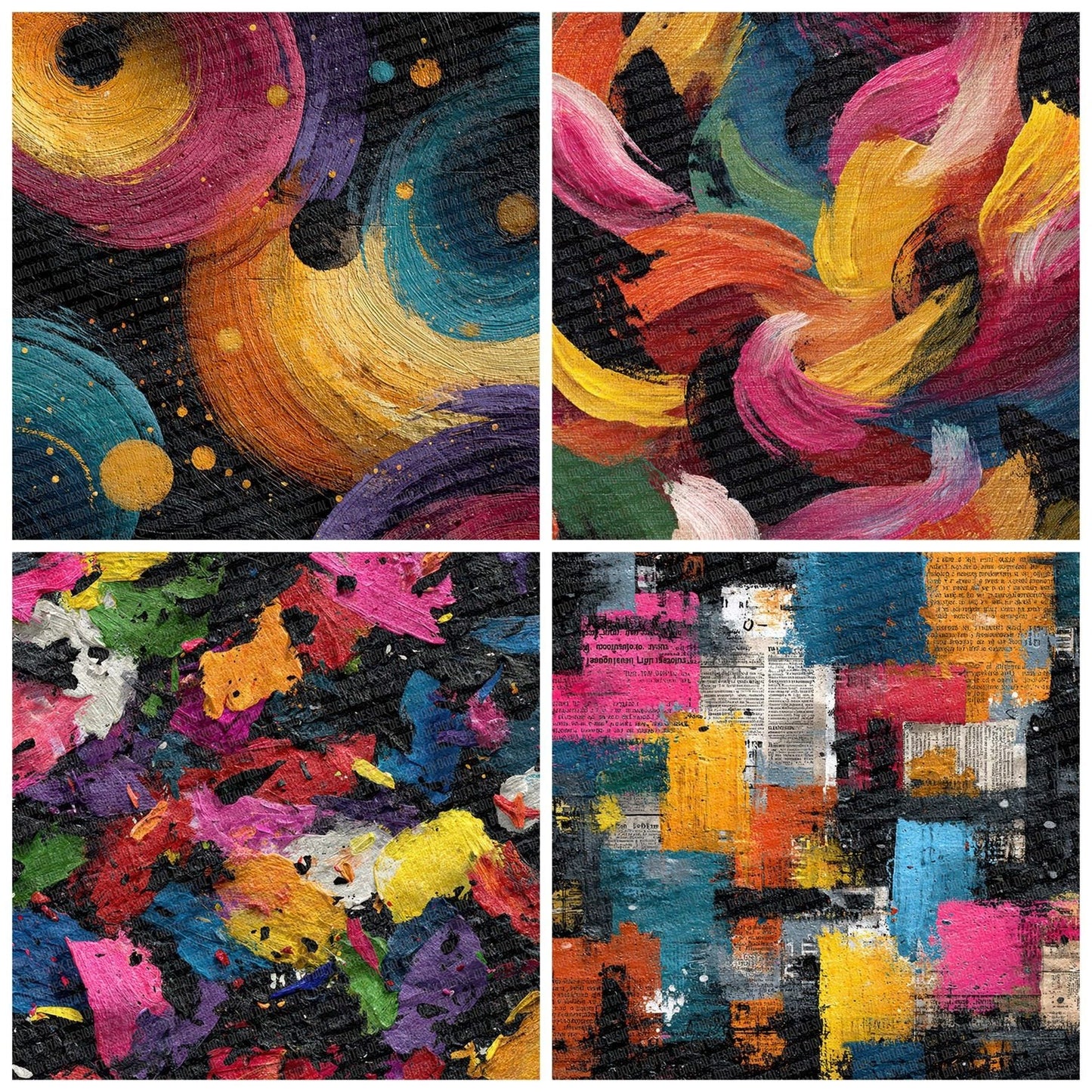 Oil News Swirl Digital Paper Pack (DDD002809)