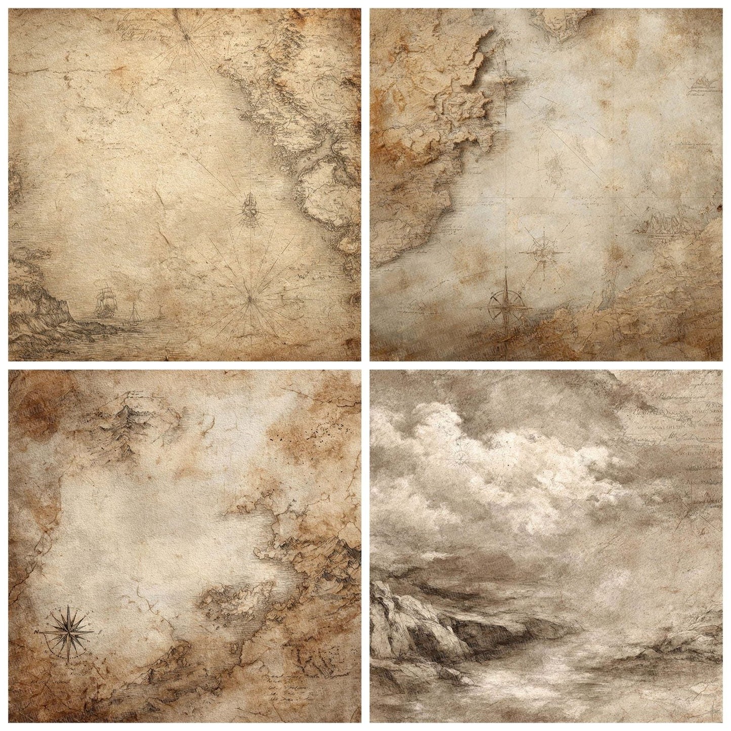 OldMap Notes Wash Digital Paper Pack (DDD002816)