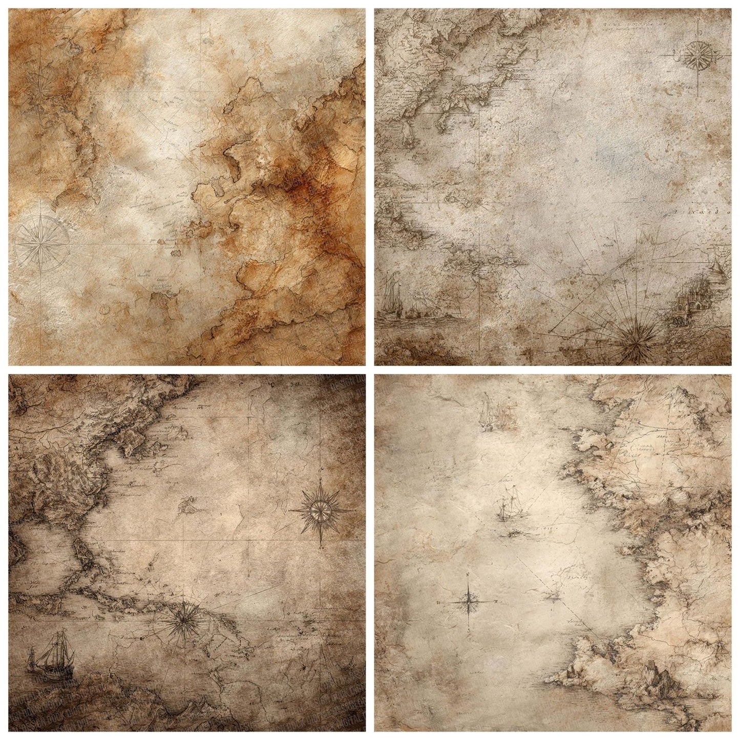 OldMap Notes Wash Digital Paper Pack (DDD002816)