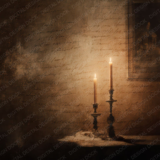 Old Candlelit Room Night Scene Digital Paper Pack (DDD012316)