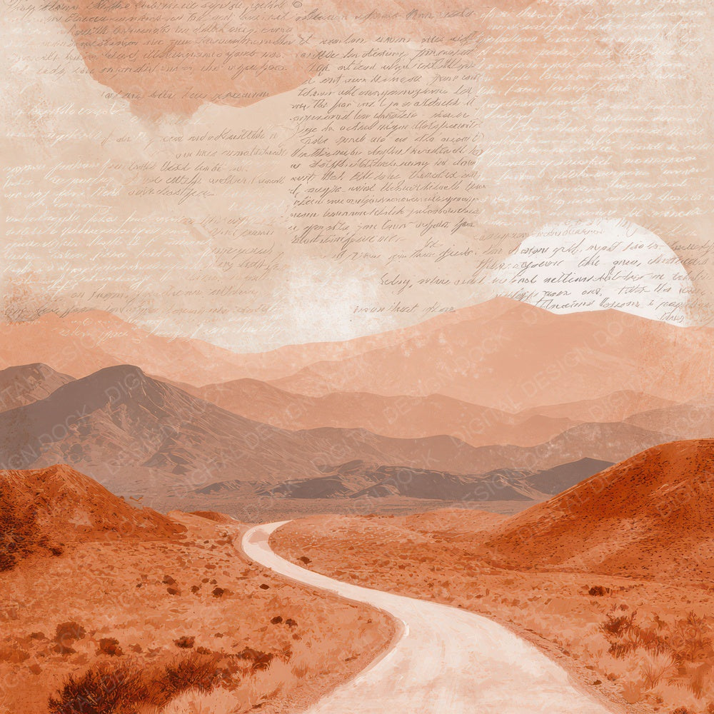 Old Canyon Road Desert Scene Digital Paper Pack (DDD012206)