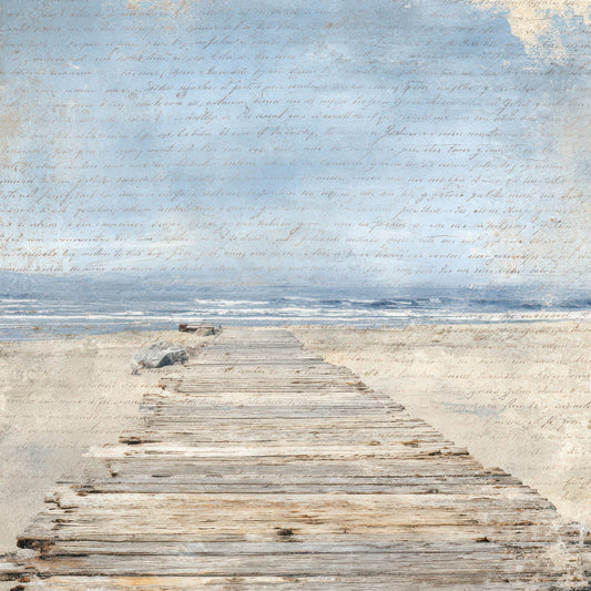 Old Coastal Boardwalk Scene Digital Paper Pack (DDD012228)