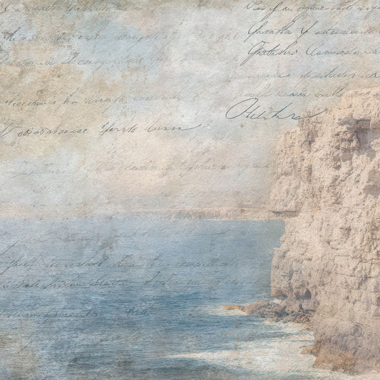 Old Coastal Cliff Script Digital Paper Pack (DDD008834)