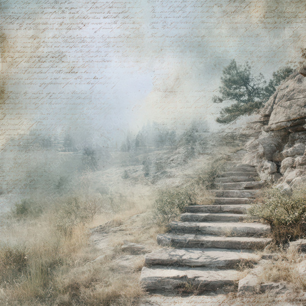 Old Hillside Staircase Scene Digital Paper Pack (DDD012231)