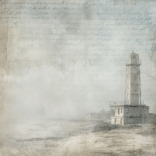 Old Lighthouse Foghorn Station Scene Digital Paper Pack (DDD012289)