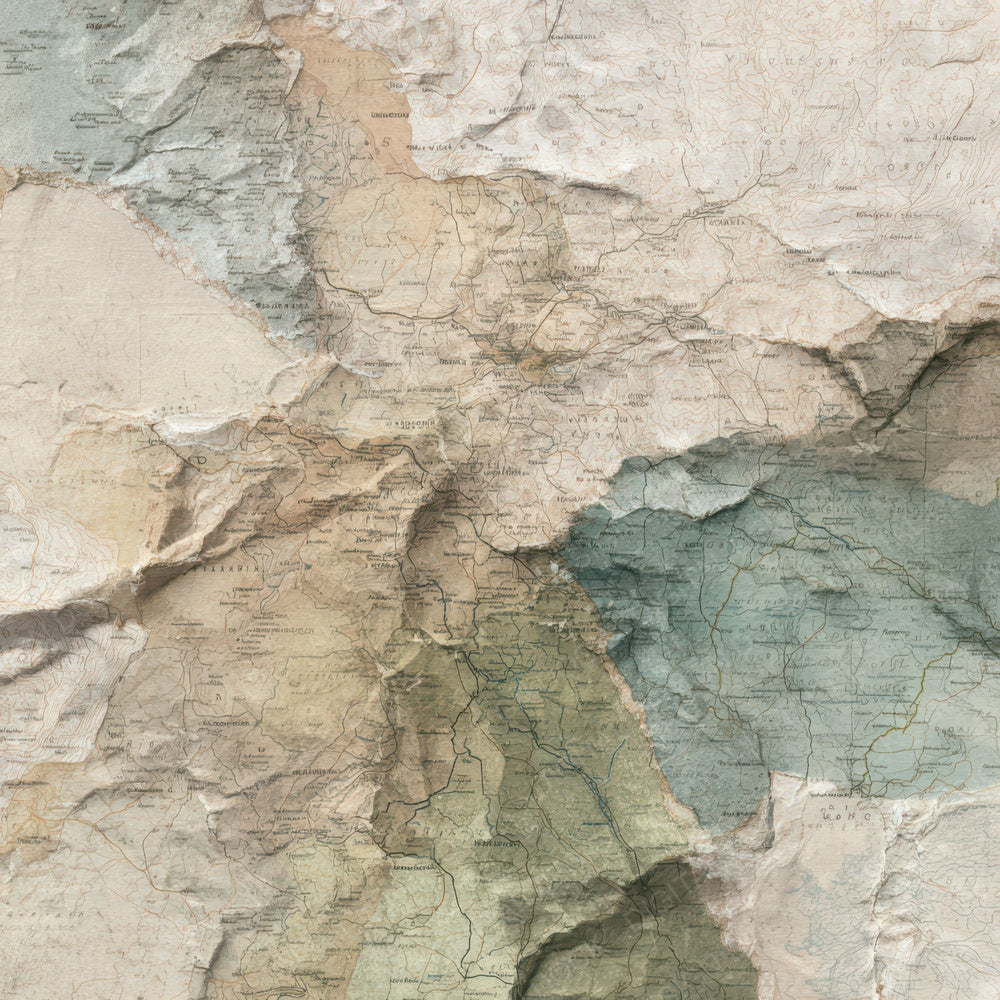 Old Map Tear Layers Digital Paper Pack (DDD008198)